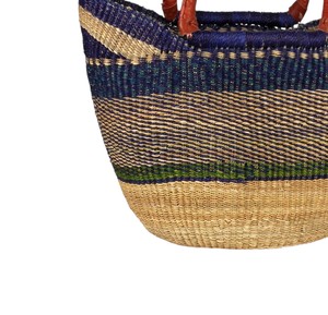 Trendy Coastal Seagrass Handbags With Leather Handles Custom Designer Women Straw Tote Handbag Eco Friendly <b>Summer</b> <b>Bag</b> OEM - Product Image 3