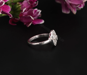 Vintage Floral Diamond <b>Ring</b> 0.28 Ct Natural Diamonds Round Cluster Art Deco Style Engagement <b>Ring</b> Elegant Antique Jewelry Gift - Product Image 3