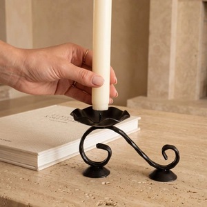 Support de bougie pilier sur mesure en fer plaqué laiton, fait main, pour centre de table de mariage, décoration de table pour fêtes à domicile - Product Image 5