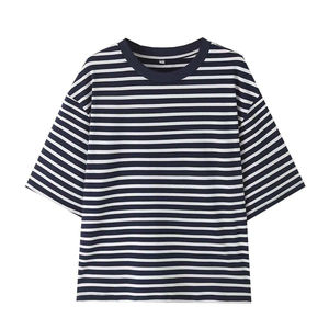 Camiseta corta de algodón con estampado serigrafiado y bloques de color, de punto acanalado ajustado, personalizada al por mayor, para mujer - Product Image 4
