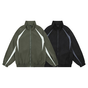 Conjunto de 2 piezas de chándal cortavientos de invierno para mujer, diseño color block, con media cremallera, pantalón largo tipo jogger, forro polar y resistente al viento - Product Image 4