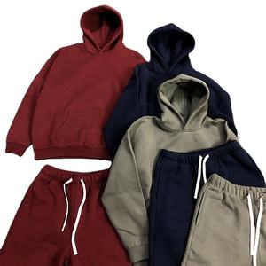 ชุดวอร์มผู้หญิงแบบสบายๆ สำหรับฤดูหนาว ผ้าฟลีซมีฮู้ด ชุดเซ็ต 2 ชิ้น เสื้อครอปและกางเกงขายาว - Product Image 1