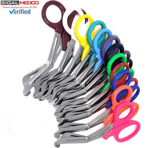 กรรไกรแพทย์ฉุกเฉินสแตนเลส ขนาด 7.5 นิ้ว แพ็ค 12 ชิ้น สำหรับพยาบาล แพทย์ ช่างพยาบาลฉุกเฉิน ตัดผ้าพันแผล ชุดใหญ่ - Product Image 3