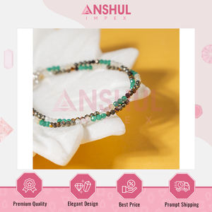 Cheville en pierres précieuses facettées de qualité supérieure AAA, design élégant, unisexe, longueur réglable, extensible, pour usage quotidien, fabriqué en Inde. - Product Image 6