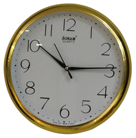 Jam Dinding Analog Quartz Bulat 11-Inci Sonam, Plastik ABS, Ukuran Besar, Tanpa Suara, Dioperasikan dengan Baterai, Desain Minimalis, Dekorasi Rumah & Kantor