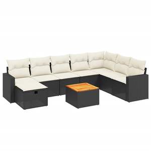Conjunto de Sofás de Jardín en Negro y Blanco Crema para Muebles de Patio - Product Image 2