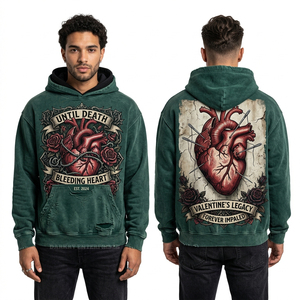 Sweat-shirts à capuche personnalisés en gros pour hommes, impression 3D en mousse de haute qualité, streetwear en coton molletonné - Product Image 2