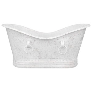 Bañera independiente de lujo blanca con acabado texturizado vintage, bañera profunda para baño moderno, hotel, villa, resort y spa - Product Image 2