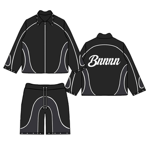 <b>Men</b> Two Piece Set Zip up Light Windbreaker Shorts and <b>Jacket</b> Nylon <b>Track</b> Suit Custom Windbreaker Short Set Nylon Tracksuit - Product Image 1
