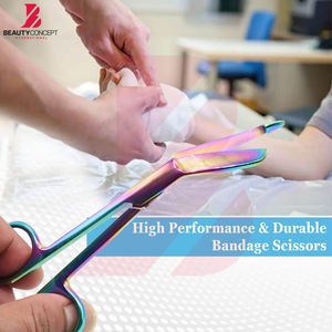 Ciseaux chirurgicaux manuels en acier inoxydable multicolores, outil médical de premiers secours pour usage clinique et hospitalier - Product Image 5