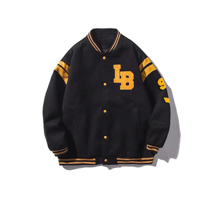 Veste de baseball de haute qualité personnalisée avec logo streetwear, veste trucker, veste varsity en cuir pour hommes - Product Image 5