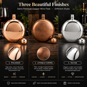 Gourde à liqueur ronde en métal finition cuivre avec bouchon assorti, portable pour voyage, camping, bar, poche, pour hommes et garçons d'honneur - Product Image 4
