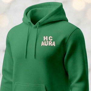 Sweat-shirt de qualité supérieure, best-seller, durable, couleur vert clair, logo brodé en chenille personnalisé, qualité professionnelle premium - Product Image 1