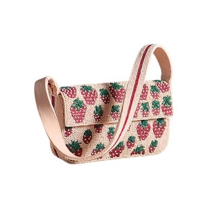Handmade Yellow Floral Beaded Shoulder Bag <b>Pink</b> Flower Bead <b>Clutch</b> Purse Checkered Women Handbag Party Bag - Product Image 4