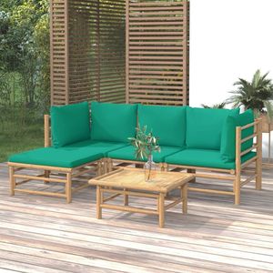 Ensemble de salon de jardin 100% polyester en bambou vert naturel 100% bambou 100% polyester - Product Image 1