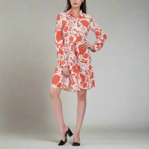 Robe midi décontractée pour femme la plus vendue, avec col et boutons, légère et confortable, idéale pour le bureau, disponible à la vente - Product Image 1