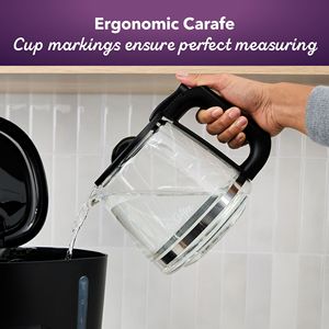 Cafetière à filtre programmable 12 tasses, machine à café électrique automatique pour usage hôtelier, noire, prise britannique - Product Image 4