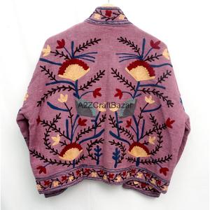 Chaqueta Bordada Suzani Vintage TNT Hecha a Mano Multicolor, Ropa de Mujer, Abrigo, Chaqueta Larga de Algodón con Bordado Suzani - Product Image 5
