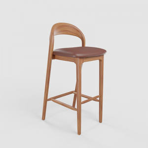 Silla de Barra de Madera de Teca Sólida, Taburete de Madera para Cocina, Bar, Cafetería, Restaurante, Fabricante y Proveedor de Muebles, OEM - Product Image 4