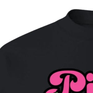 Sudadera de cuello redondo con estampado gráfico Black Pinky Up, manga larga, puños acanalados, top casual de forro polar para mujer, moda urbana. - Product Image 4