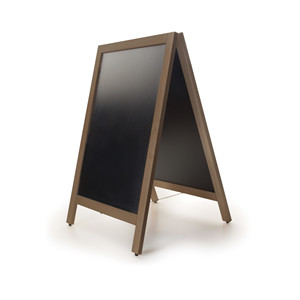 Lavagna da esterno con cornice in legno a forma di A, nera, per menu e display - Product Image 1