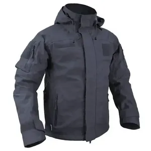 Chaqueta Bomber de Alta Calidad al por Mayor, Cuello de Forro Polar, Negra, Poliéster y Algodón, Unisex, Reflectante, Cortavientos para Guardias de Seguridad, Invierno - Product Image 3