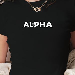 Camiseta corta de moda para mujer ALPHA con silueta muscular - Product Image 2