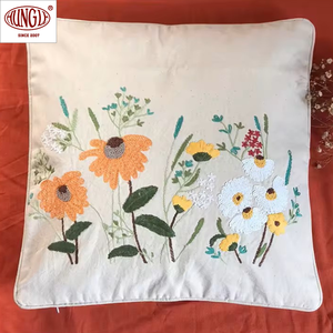 Wholesale Multi-colors Modern Floral Animal Embroidery 100% Cotton Cushion for <b>Home</b> Decoration and Interior Design - Product Image 1