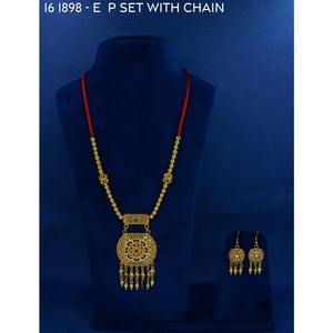 Exquisitos y Lujosos Conjuntos de Joyería de Moda para Bodas en el Medio Oriente, Estilo Dubái, de Aleación de Cobre con Baño de Oro, Collar y Pendientes para Mujer - Product Image 2