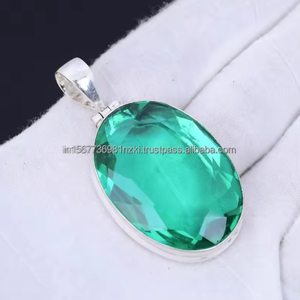 Colgante de Plata de Ley 925 de apatita facetada más hermosa, colgante de piedra preciosa ovalada de apatita hecha a mano para regalo de madre - Product Image 4
