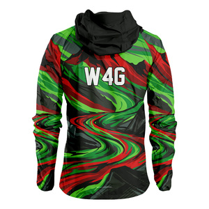 Veste coupe-vent personnalisée à prix avantageux, sublimée, à capuche, écologique, avec fermeture éclair, légère, imperméable, vêtements de sport - Product Image 3