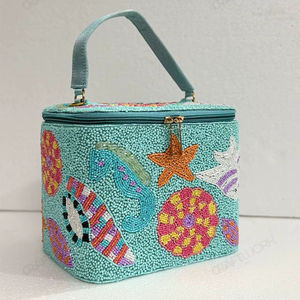 Estuche de Maquillaje con Cuentas, Organizador de Cosméticos Hecho a Mano, Diseño Artesanal Oceánico, Proveedor Mayorista, Exportación OEM India - Product Image 4