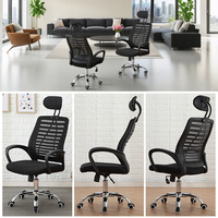 Chaise de bureau pivotante à dossier haut avec support lombaire et design en maille, idéale pour les bureaux d'entreprise et les bureaux à domicile