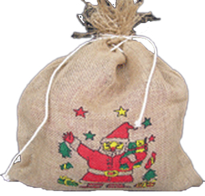 Bolsa de Yute con Cordón de Papá Noel, Logotipo Personalizado, Pequeña (20-30 cm), para Regalos, Dulces y Fiestas - Product Image 4