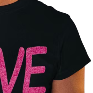 เสื้อยืดแขนสั้นลายกราฟิก Black Love สำหรับผู้หญิง เสื้อแฟชั่นลำลอง สไตล์ประดับเพชร เสื้อสตรีทแวร์ ใส่ได้ทุกวัน - Product Image 6