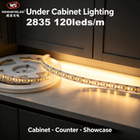 Lampu Strip LED 2835 24V 120 LED/m CRI>83  Lumen Tinggi Lampu Pita LED Fleksibel untuk Dekorasi Proyek Dalam Ruangan