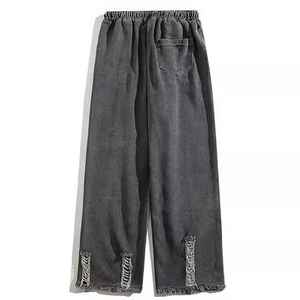 Pantalon de jogging en coton délavé pour homme, coupe oversize, style streetwear, pour la gym, l'entraînement, la course, respirant, décontracté, bas de tenue fitness - Product Image 4