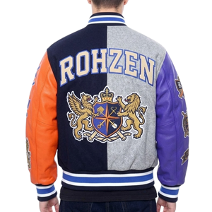 High Quality ODM OEM Customized <b>Men's</b> Varsity <b>Jacket</b> Custom Embroidery Chenille Patches Wool Letterman <b>Jacket</b> Wholesale - Product Image 3