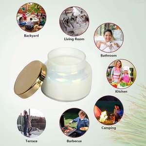 Colección de Velas Aromáticas Transcendence Glass, Fragancia Capri, Frasco Pequeño de Vidrio con Tapa Metálica, Decoración para el Hogar, Uso en el Baño - Product Image 3