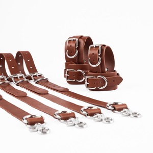 Premium Genuine Leather Bed Restraints Adjustable Harness Straps <b>Bondage</b> Cuffs Adult Toys <b>Set</b> RTTS-0127 - Product Image 2