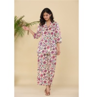 Offre Spéciale : Ensemble Coordonné en Coton Imprimé Motif Imperial Discharge, Tissu Doux, Deux Pièces pour l'Été, Disponible en Gros