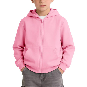 Sudadera con capucha unisex con cremallera y bolsillos, abrigo de exterior para niños y niñas, sudadera con capucha de forro polar cepillado - Product Image 3