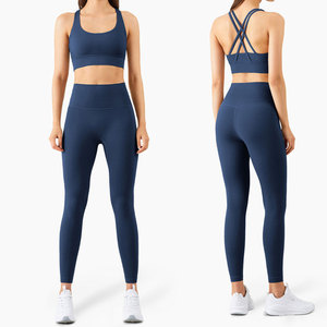 Conjunto de Yoga 2023, Leggings y Top, Ropa Deportiva para Gimnasio, Bra Deportivo de Yoga sin Costuras, Spandex/Poliéster, Pantalones para Mujer - Product Image 5