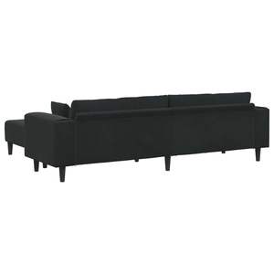 Juego de Sofá de 3 Piezas en Terciopelo Negro para Sala de Estar con Cojines Confortables - Product Image 6