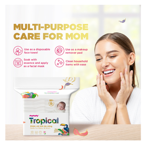 Serviettes sèches jetables OEM Mamamy Tropical, chiffons multifonctionnels, 160 pièces, motif gaufré, lingettes pour bébé, tampons en coton - Product Image 6