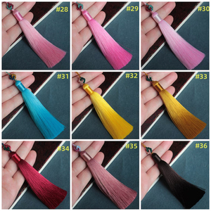 Nuevo Borla de Seda OEM Personalizada de 66 Colores a Elegir, 5 Piezas de 100mm, Borla de Seda con Nudo Pakistaní, Colgante de Seda Artesanal de Alta Calidad, Borlas Extra Gruesas - Product Image 5