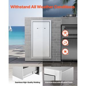 Cassetti da Cucina Esterni in Acciaio Inossidabile 13.54"W X 19.61"D X 25.79"H per Stoccaggio Interno Cucine Esterne Multiuso - Product Image 3