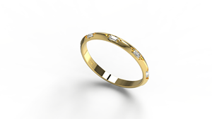 Anillo de Diamantes Baguette de Oro de 18K de Lujo, Anillo de Eternidad con Borde Biselado, Anillo de Boda Apilable, Regalo de Joyería para Mujer - Product Image 2