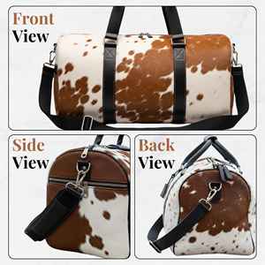 Sac de voyage week-end en cuir de luxe avec fourrure, vintage, grande capacité, durable LHODB-0141 - Product Image 5