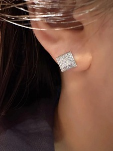 Princess Cut Lab Grown Diamond Stud <b>Earrings</b> 14K White Gold F Color Minimal Diamond <b>Earrings</b> for Women Luxury Jewelry - Product Image 6